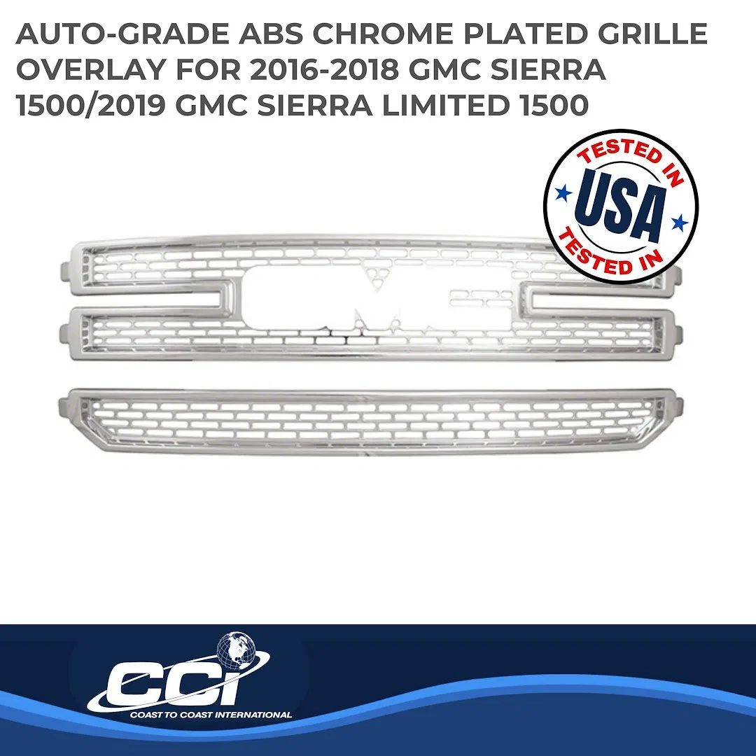 IWCGI141 – COAST2COAST Grille Insert, Overlay Mesh Style 2 Piece With Emblem Cutout Chrome Plated AB - view 2